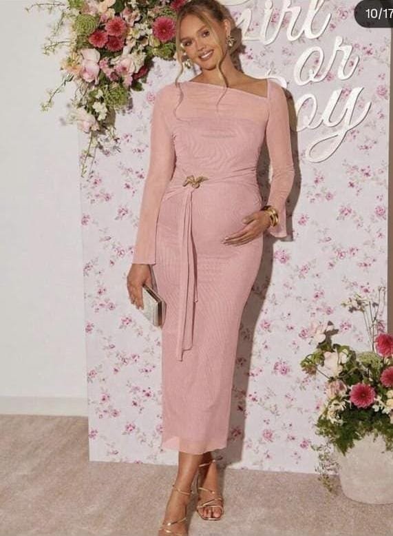 vestido para embarazada manga transparente