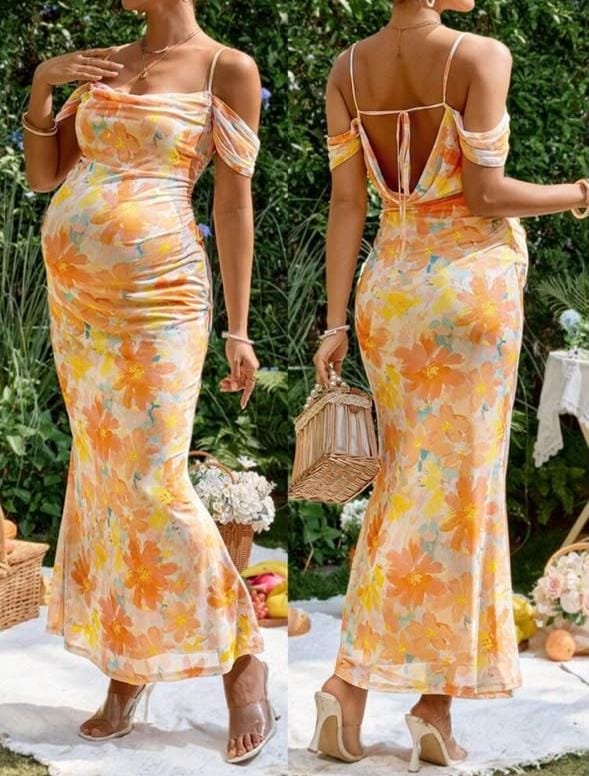 vestido para embarazada fondo flores