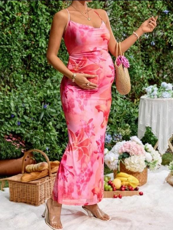 Vestido p/ embarazada flores