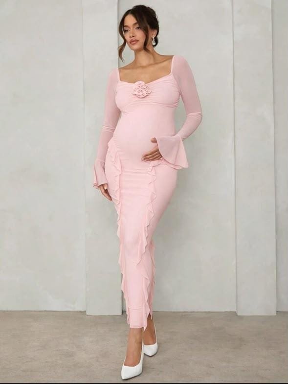 vestido para embarazada bolados