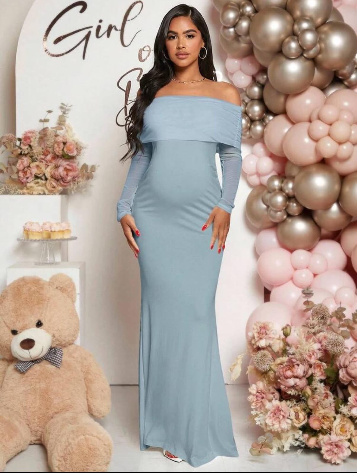 vestido para embarazada largo