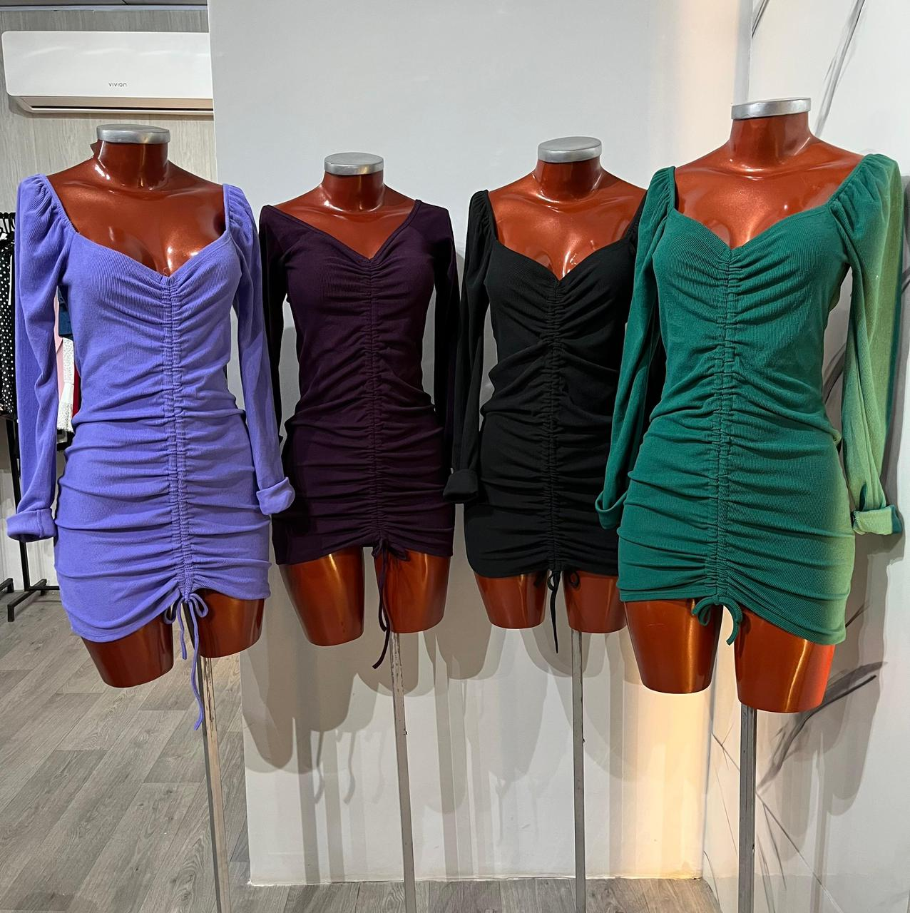 VESTIDO DE MORLEY CORTO C/ MANGAS